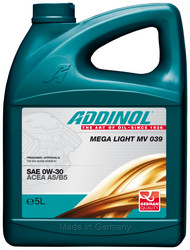 Купить моторное масло Addinol Mega Light MV 039 0W-30, 5л,  в интернет-магазине в Северодвинске