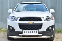 Russtal ЗАЩИТА ПЕРЕДНЕГО БАМПЕРА D63 (СЕКЦИИ) D42 (ДУГА) ДЕКОР-ПАЗ CHEVROLET CAPTIVA 2013-