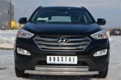 Russtal ЗАЩИТА ПЕРЕДНЕГО БАМПЕРА 75Х42 / 75Х42 ОВАЛ SANTA FE 2012-